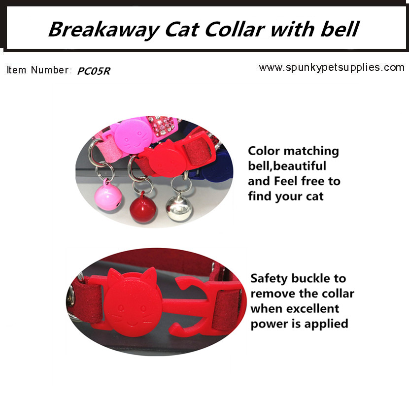 Breakaway Cat Collar with bell Red
