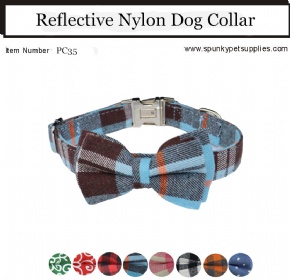 Bowtie Personalized Cotton Dog Collar